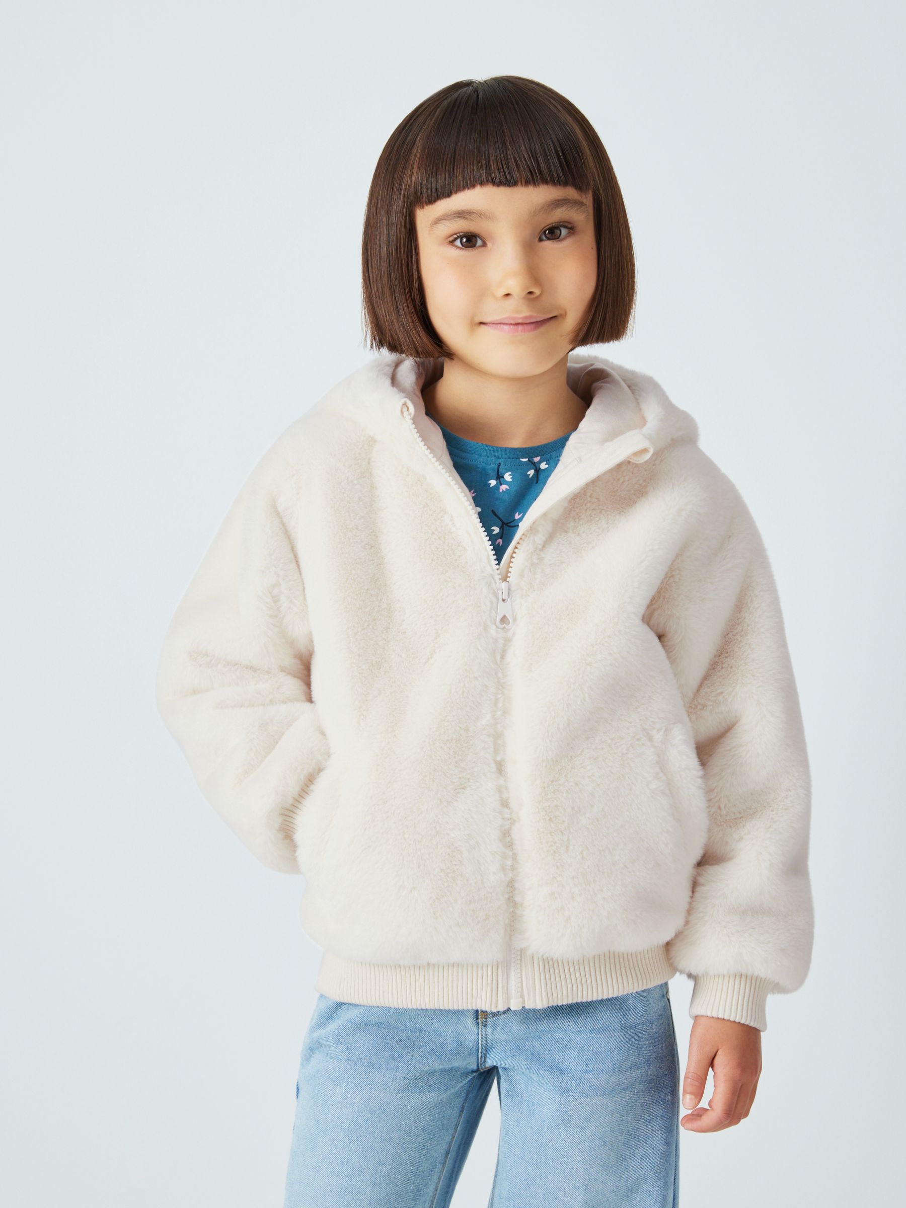 Kids Girls Winter Fleece Coat Luxury Faux Fur Jacket Warm Outerwear