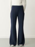 Finery Reyna Plain Flared Trousers, Navy