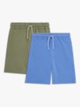John Lewis Kids' Plain Jersey Shorts, Khaki/Blue