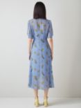 L.K.Bennett Thalia Viscose Midi Dress, Blue/Multi, Blue/Multi