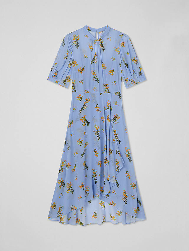 L.K.Bennett Thalia Viscose Midi Dress, Blue/Multi