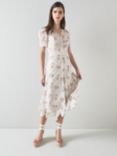 L.K.Bennett Holzer Floral Print Silk Midi Dress, Multi