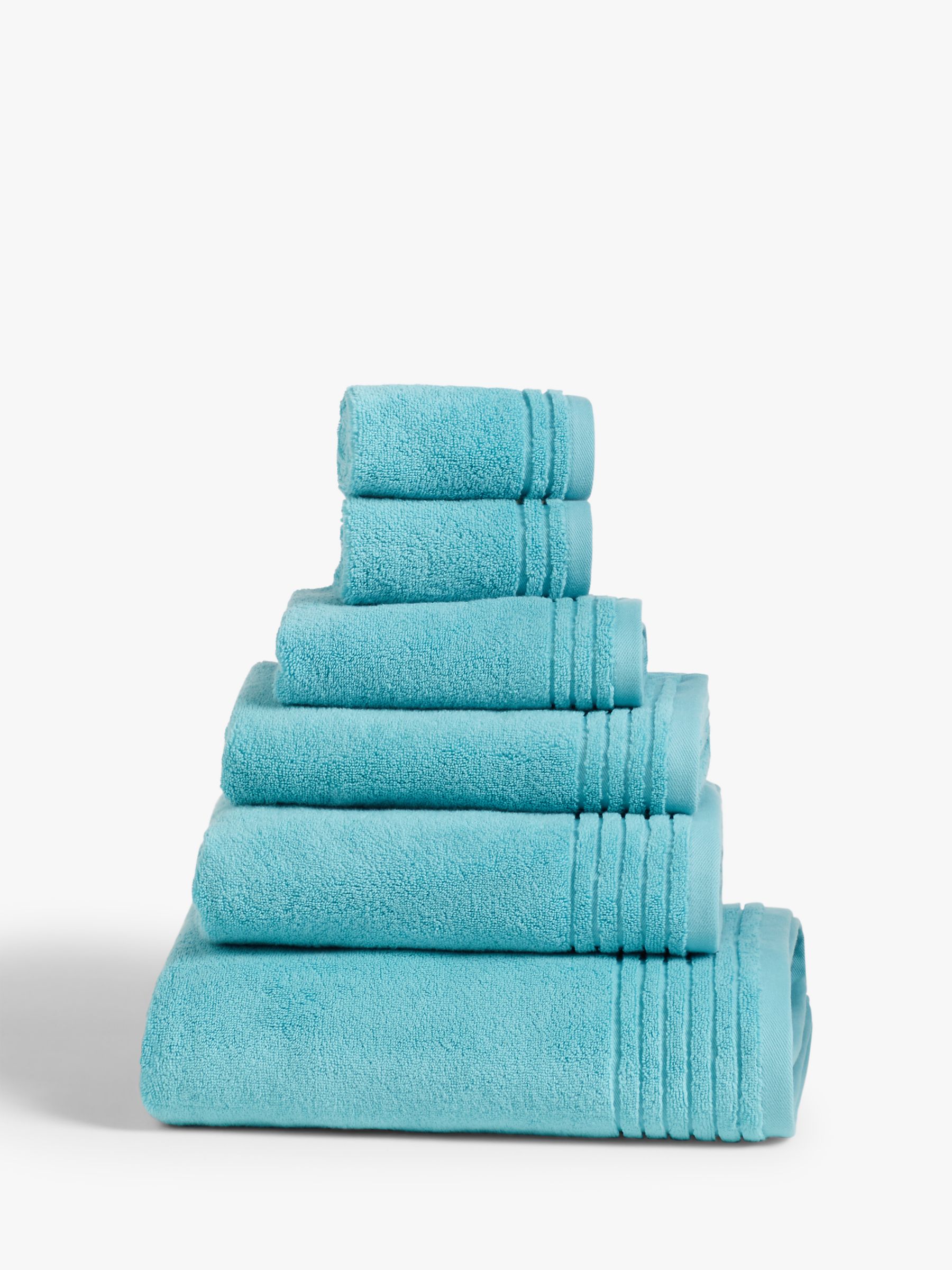John Lewis Ultra Soft Cotton Towels, Pool Blue, Face Cloth (Set of 2)
