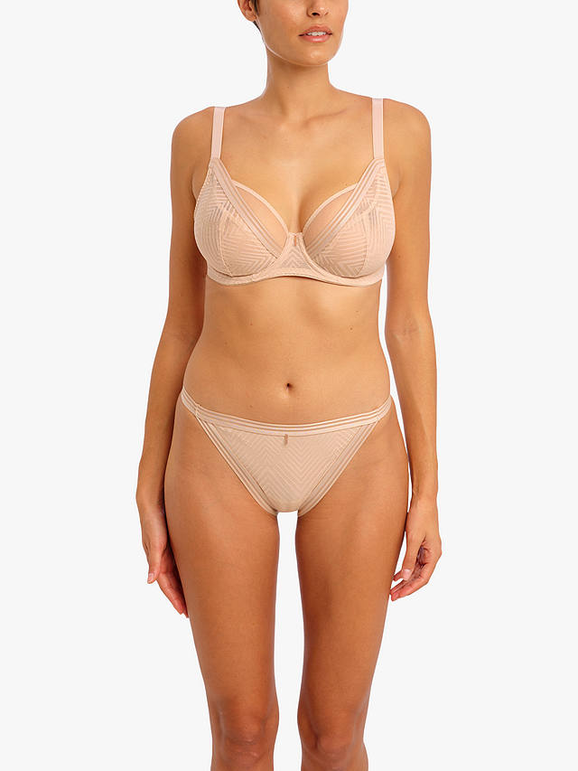 Freya Tailored High Apex Underwired Plunge Bra, Natural Beige