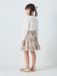 John Lewis Heirloom Collection Kids' Ruffle Floral Skirt, Cream, Cream