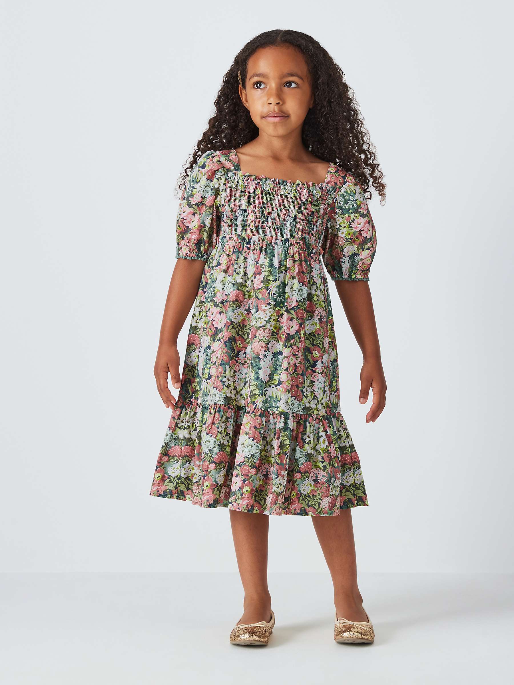 Buy John Lewis Heirloom Collection Kids' Floral Ruffle Dress, Multi Online at johnlewis.com