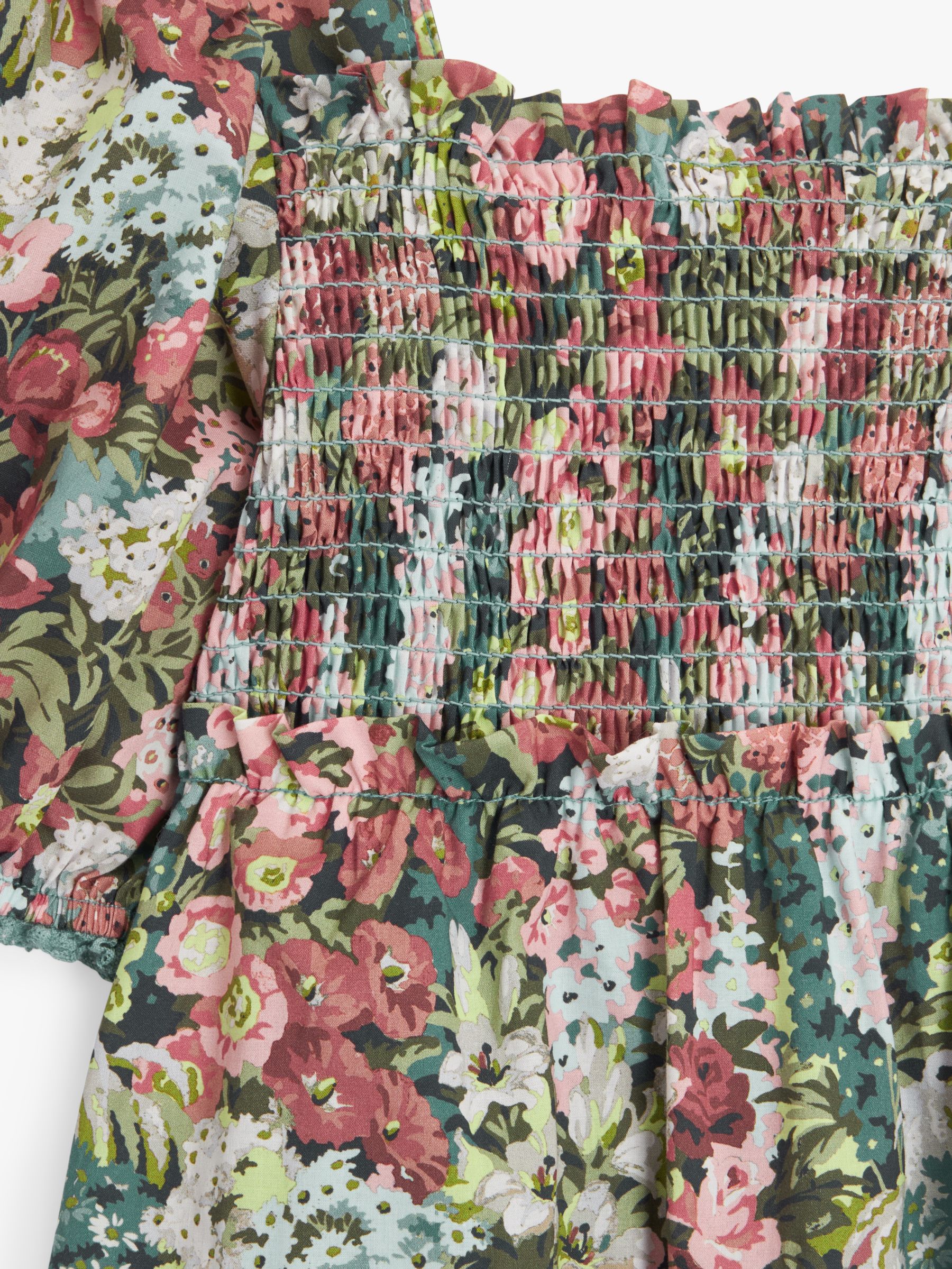 John Lewis Heirloom Collection Kids' Floral Ruffle Dress, Multi at John ...