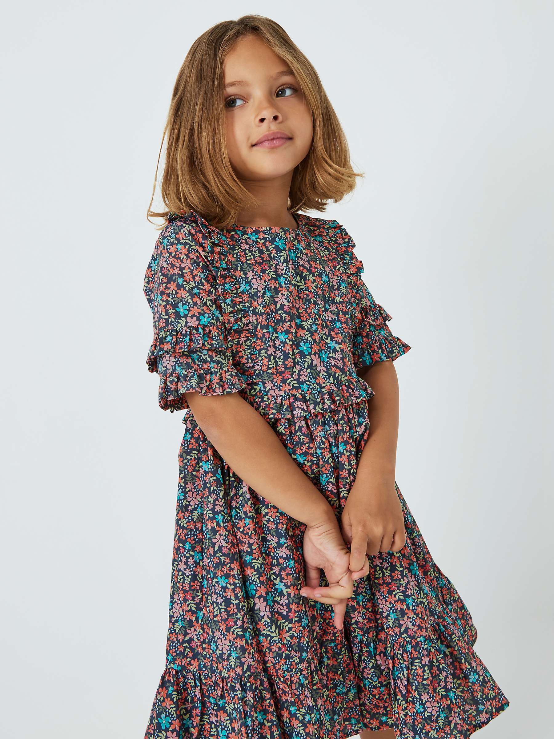 Buy John Lewis Heirloom Collection Kids' Frankie Floral Frill Dress, Multi Online at johnlewis.com