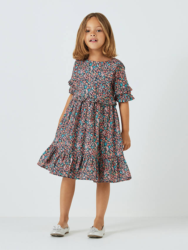 John Lewis Heirloom Collection Kids' Frankie Floral Frill Dress, Multi