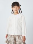 John Lewis Heirloom Collection Kids' Lace Cotton Blouse, Cream