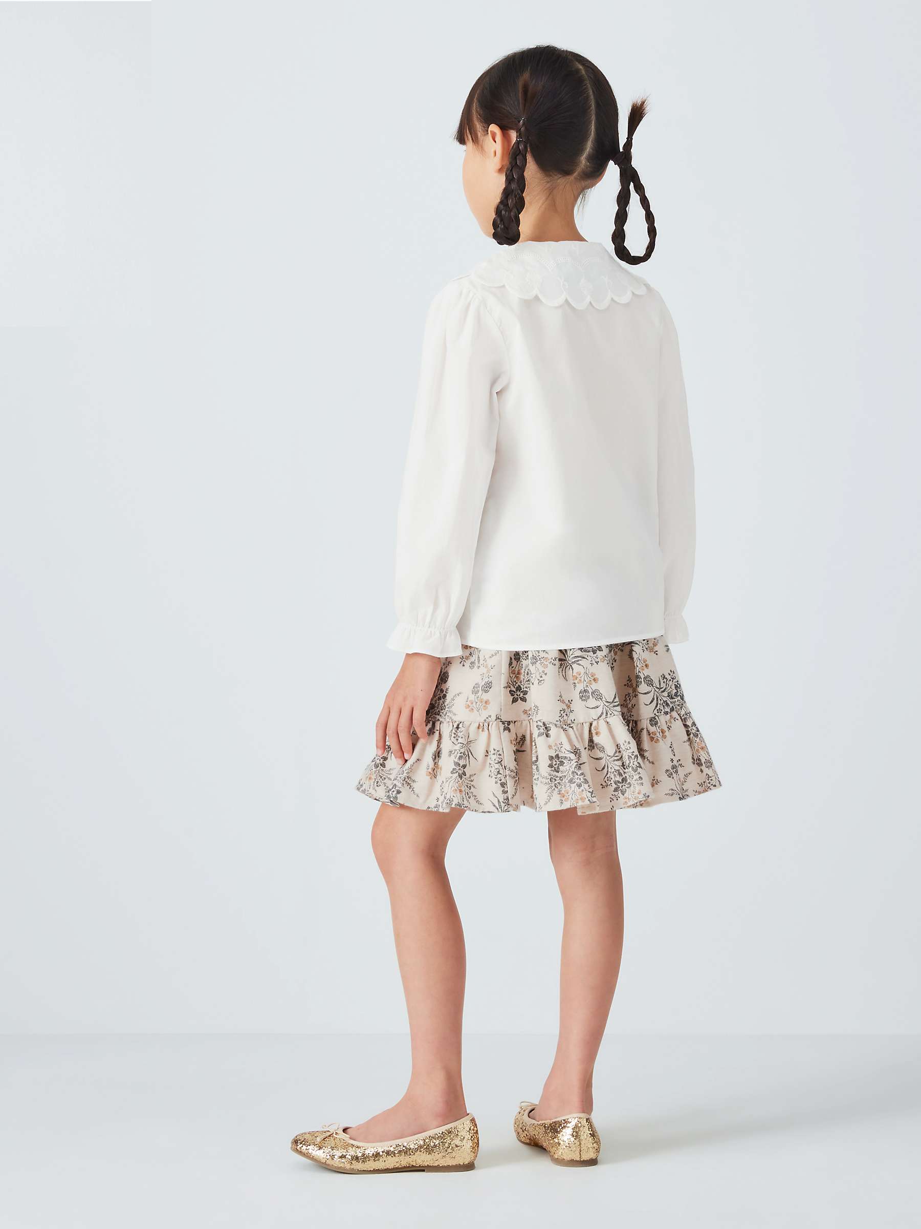 Buy John Lewis Heirloom Collection Kids' Lace Cotton Blouse, Cream Online at johnlewis.com
