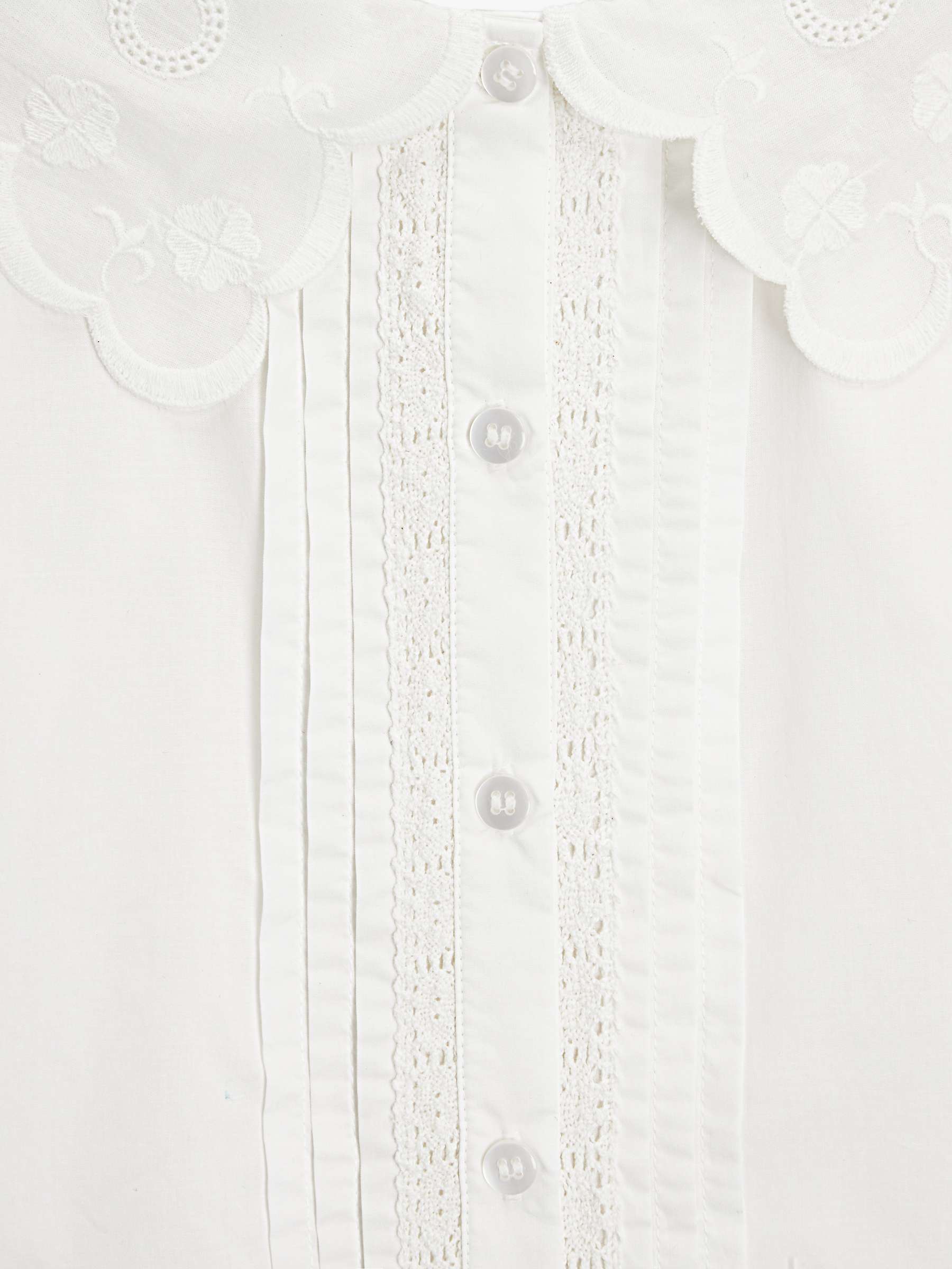 Buy John Lewis Heirloom Collection Kids' Lace Cotton Blouse, Cream Online at johnlewis.com