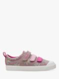 Clarks Kids' City Bright Riptape Trainers, Dusty Pink