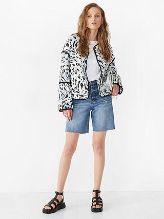HUSH Andy Quilted Printed Jackets, Ecru/Multi