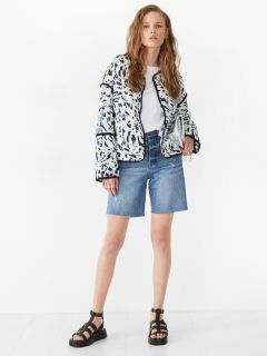 HUSH Andy Quilted Printed Jackets, Ecru/Multi, 4
