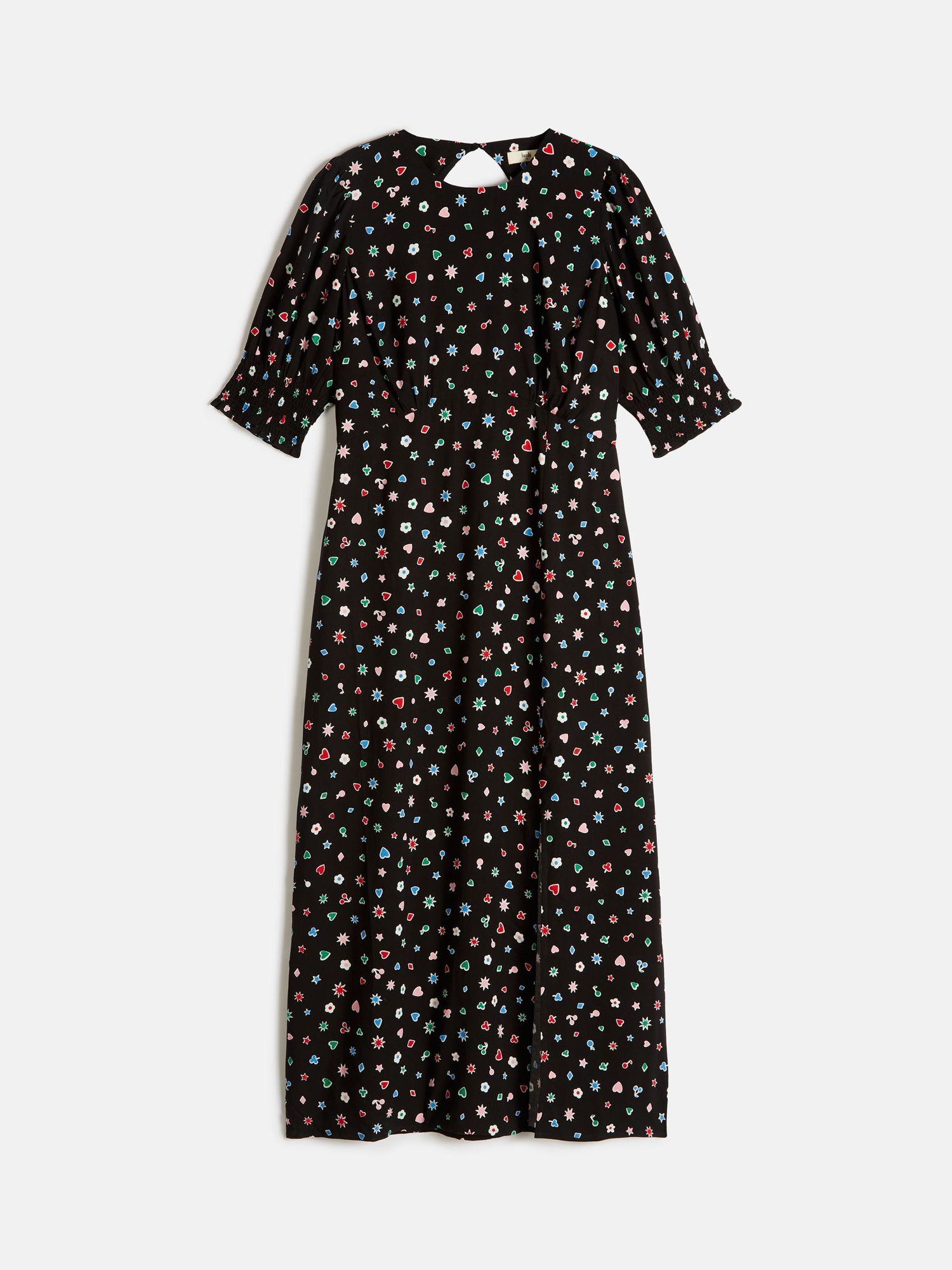 Buy HUSH Rianna Tea Midi Dress, Black/Multi Online at johnlewis.com