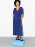 hush Polly Striped A-Line Midi Dress, Blue