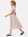 HUSH Yasmin Floral Print Midi Dress, Pink/Multi, Pink/Multi