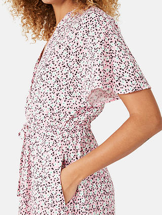 hush Yasmin Floral Print Midi Dress, Pink/Multi