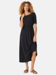 HUSH Elisa Plain Jersey Midi Dress, Black