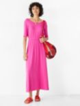 HUSH Elisa Plain Jersey Midi Dress, Bright Pink