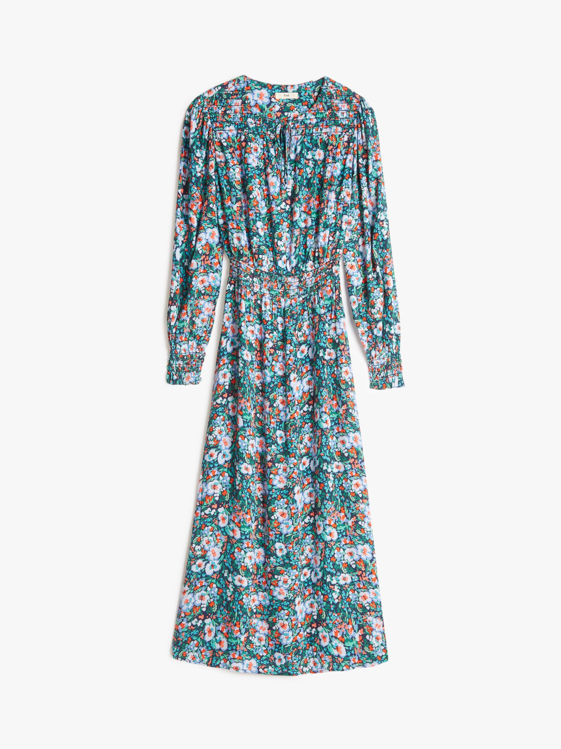 Buy HUSH Shelly Painted Floral Midi Dress, Multi Online at johnlewis.com