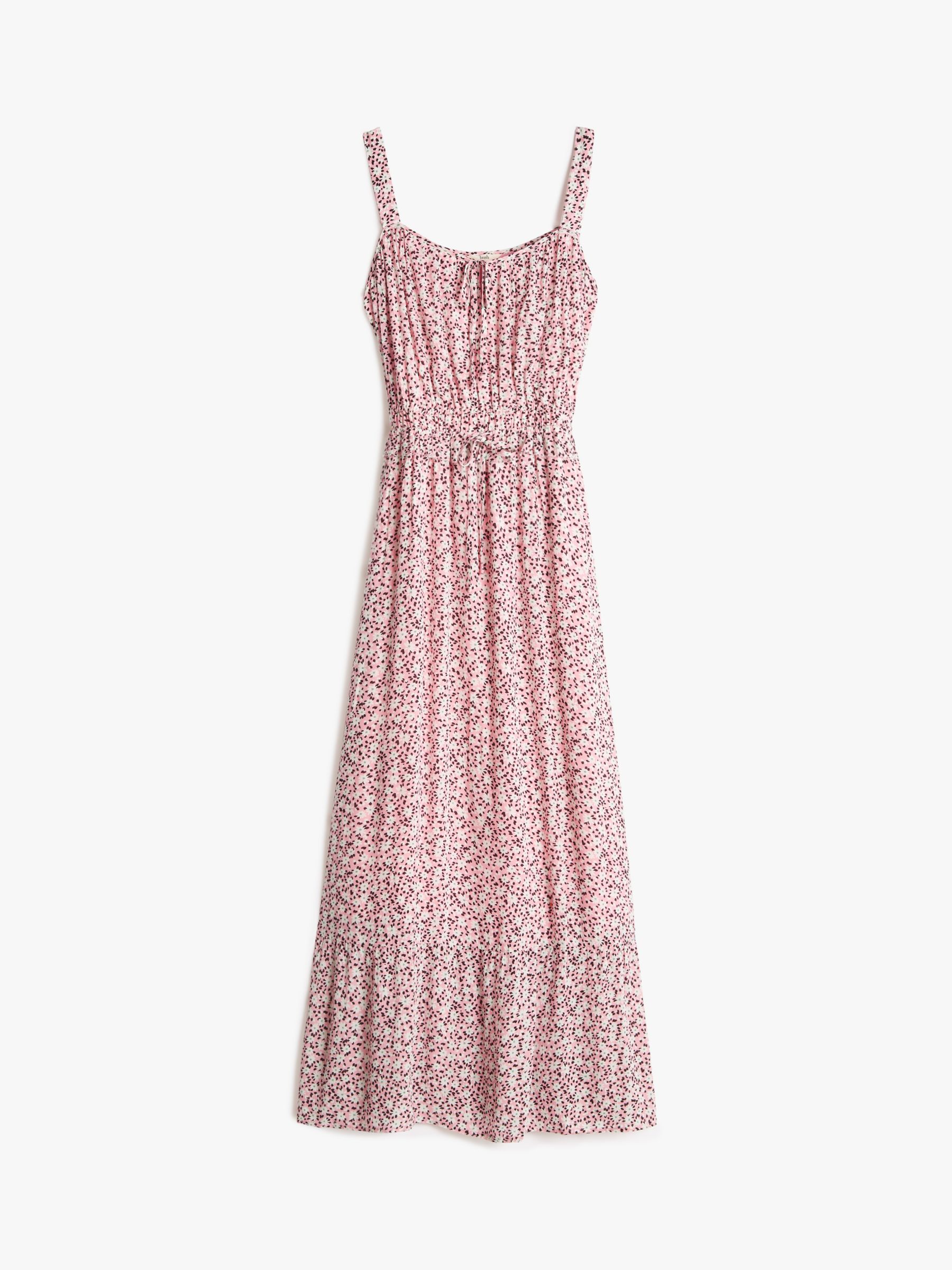 HUSH Rowena Floral Print Midi Dress, Pink/Multi at John Lewis & Partners