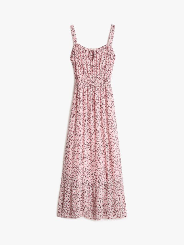 HUSH Rowena Floral Print Midi Dress, Pink/Multi, 4