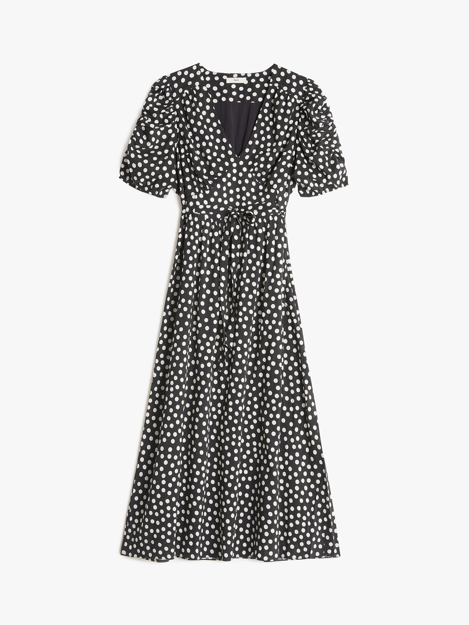 Buy HUSH Melisa Spot Midi Dress, Black/White Online at johnlewis.com