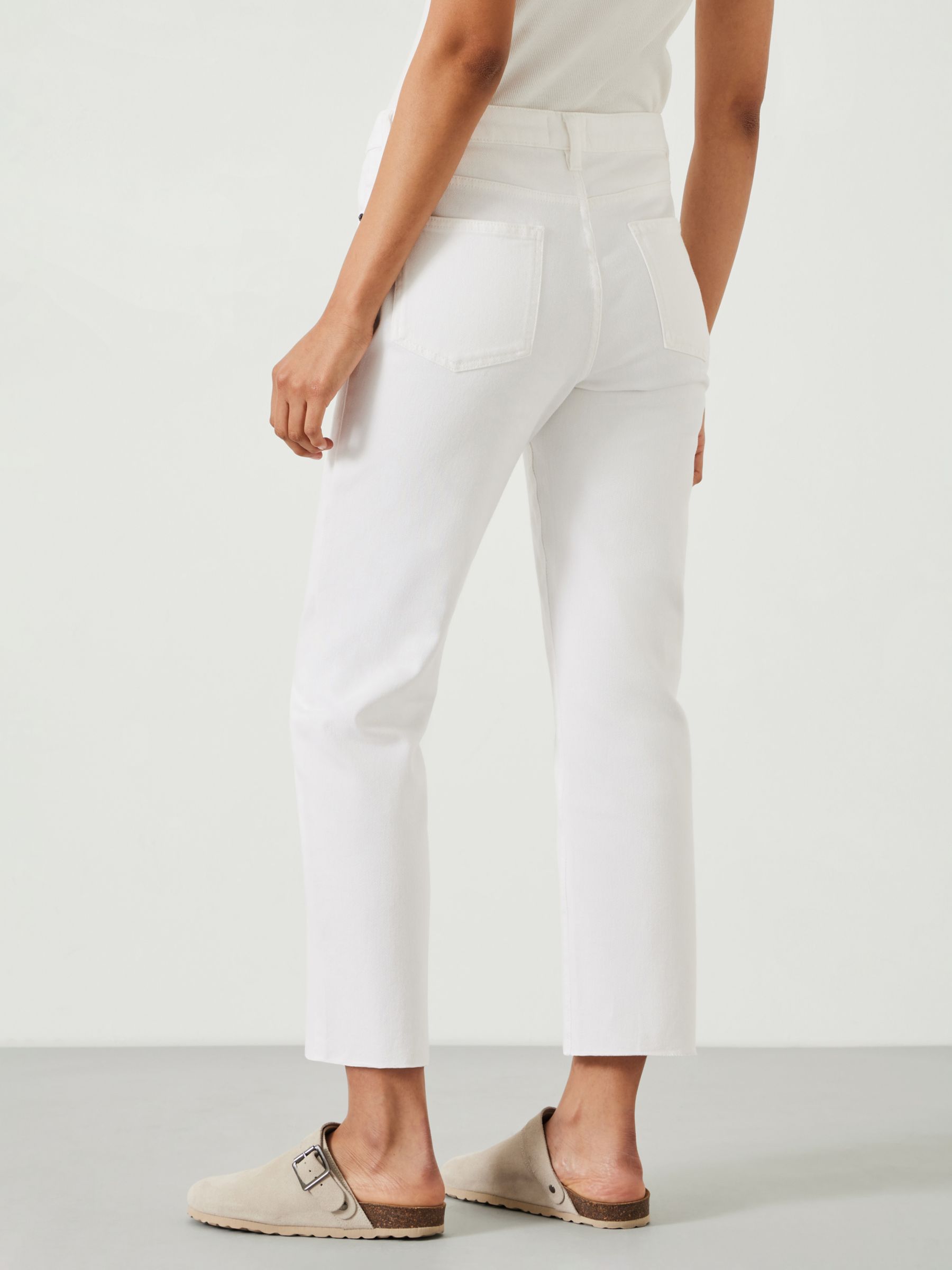 HUSH Agnes Cropped Jeans, White, 10