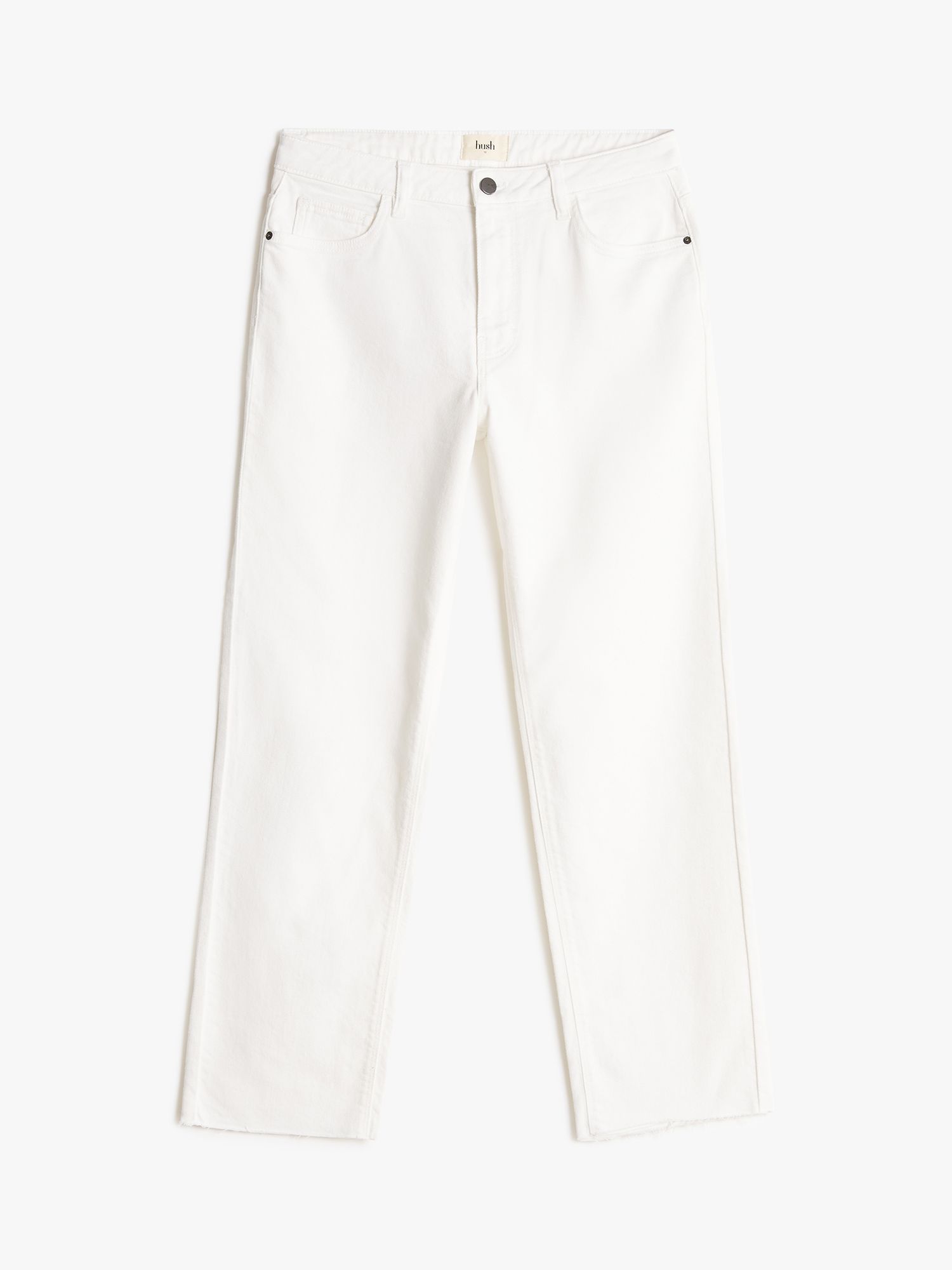 HUSH Agnes Cropped Jeans, White, 10