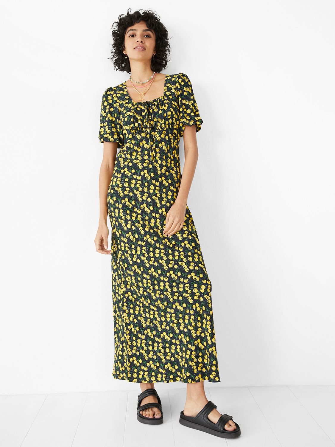 HUSH Esther Cherry Print Maxi Dress, Multi, 6