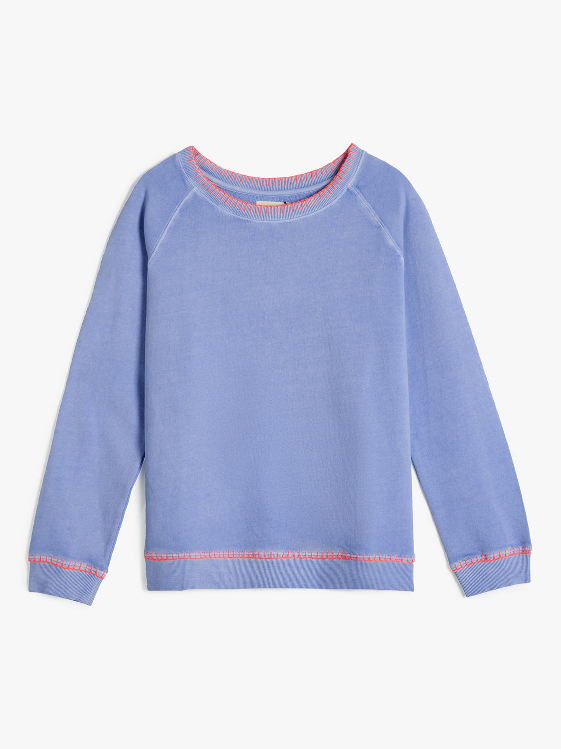 HUSH Contrast Stitch Sweatshirt, Fuchsia Pink at John Lewis & Partners