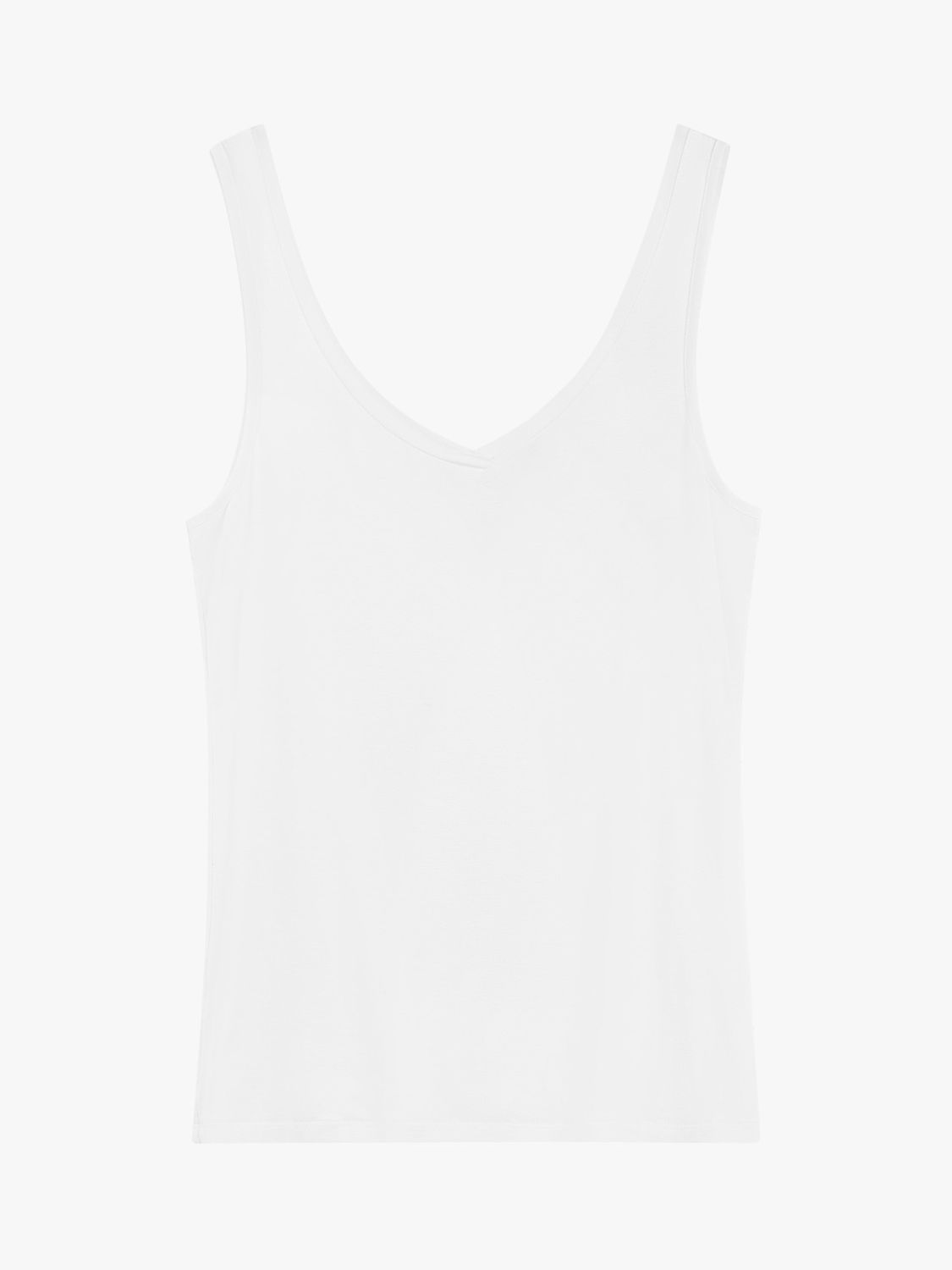 HUSH Sally V-Neck Jersey Vest Top, White, XL