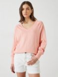 HUSH Francie Puff Sleeve Cotton Sweatshirt, Sunset Coral, Sunset Coral