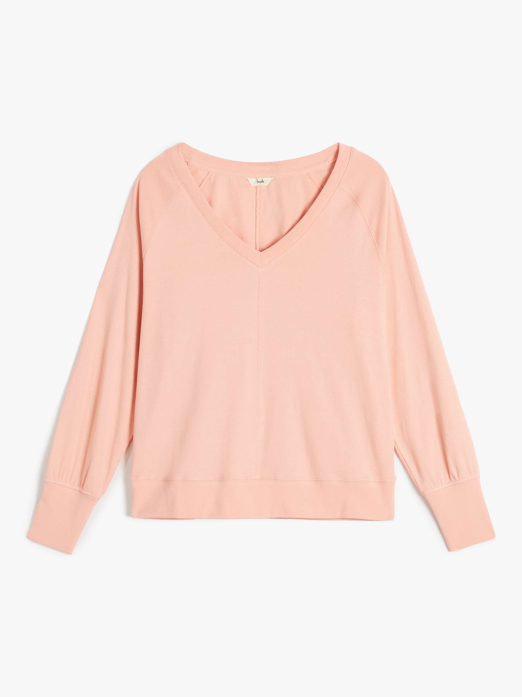 Buy HUSH Francie Puff Sleeve Cotton Sweatshirt, Sunset Coral Online at johnlewis.com