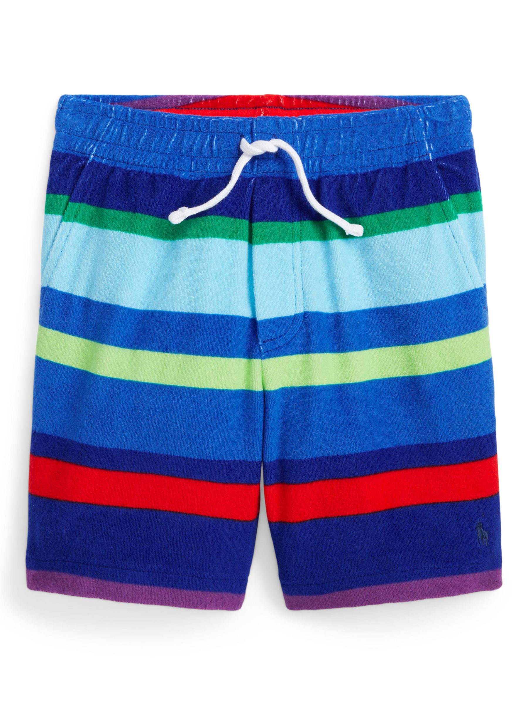 Ralph Lauren Kids' Athletic Multi Stripe Shorts, Pacific Stripe at John ...