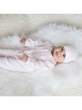 Emile et Rose Baby Shantel Bow Detail All-in-One Sleepsuit and Hat Set, Pink