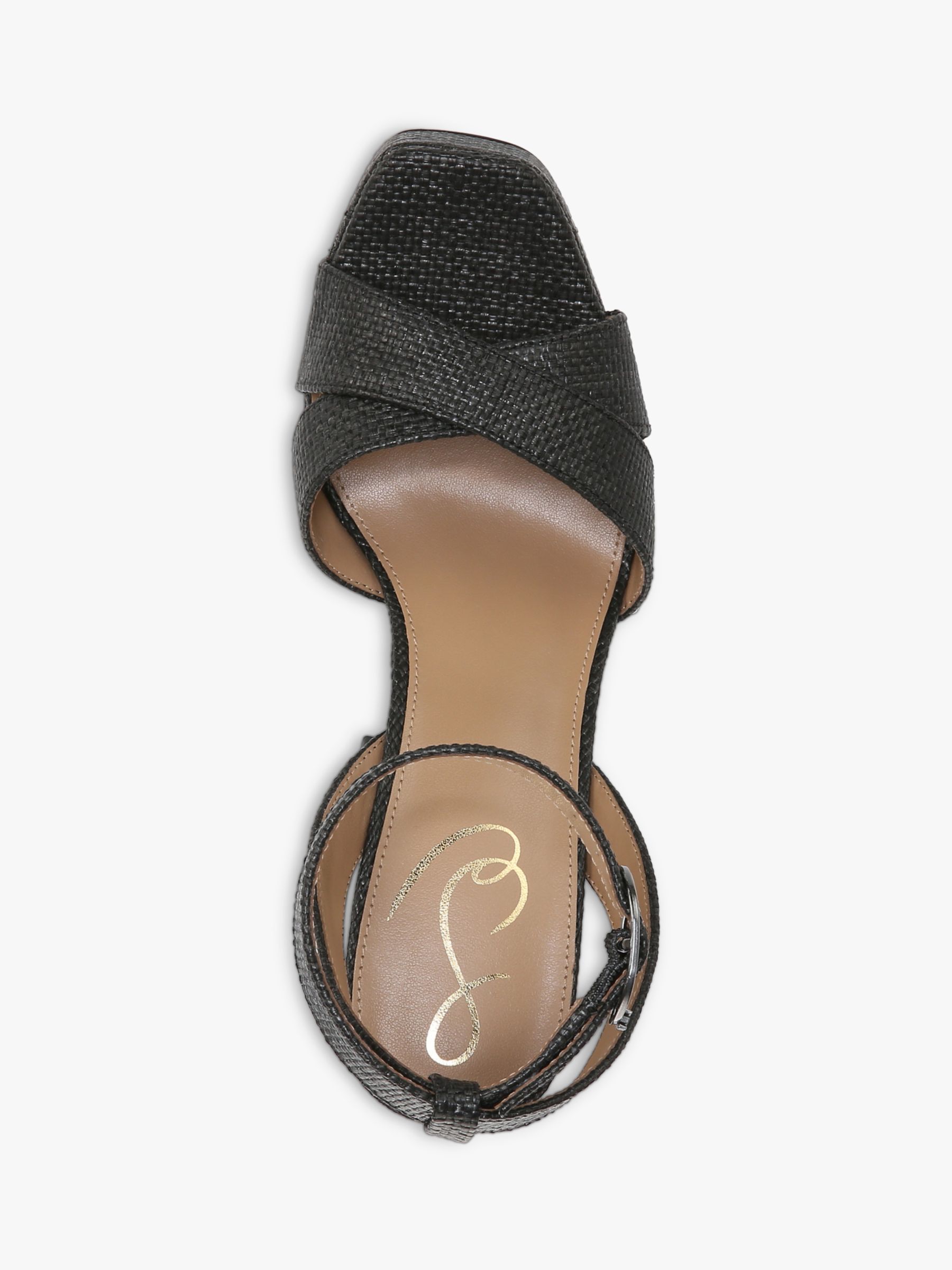 Sam Edelman Kayna Woven Platform Sandals, Black at John Lewis & Partners
