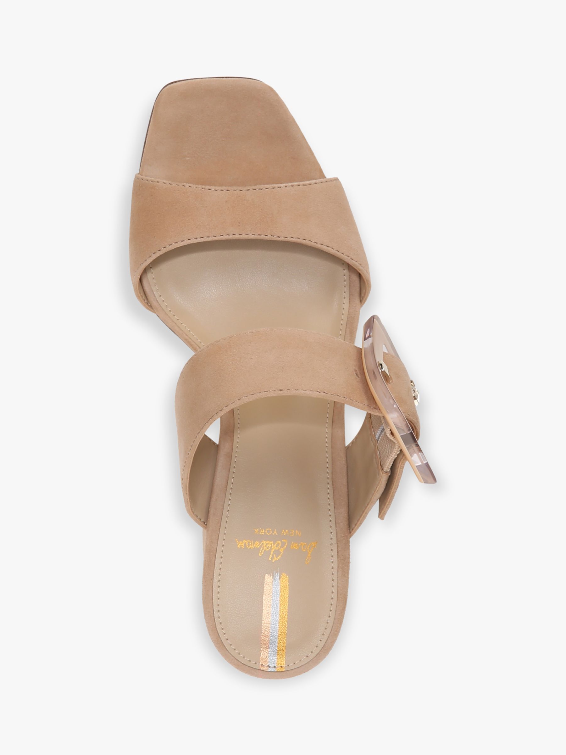 Sam Edelman Dalton Suede Heeled Mules Golden Caramel at John