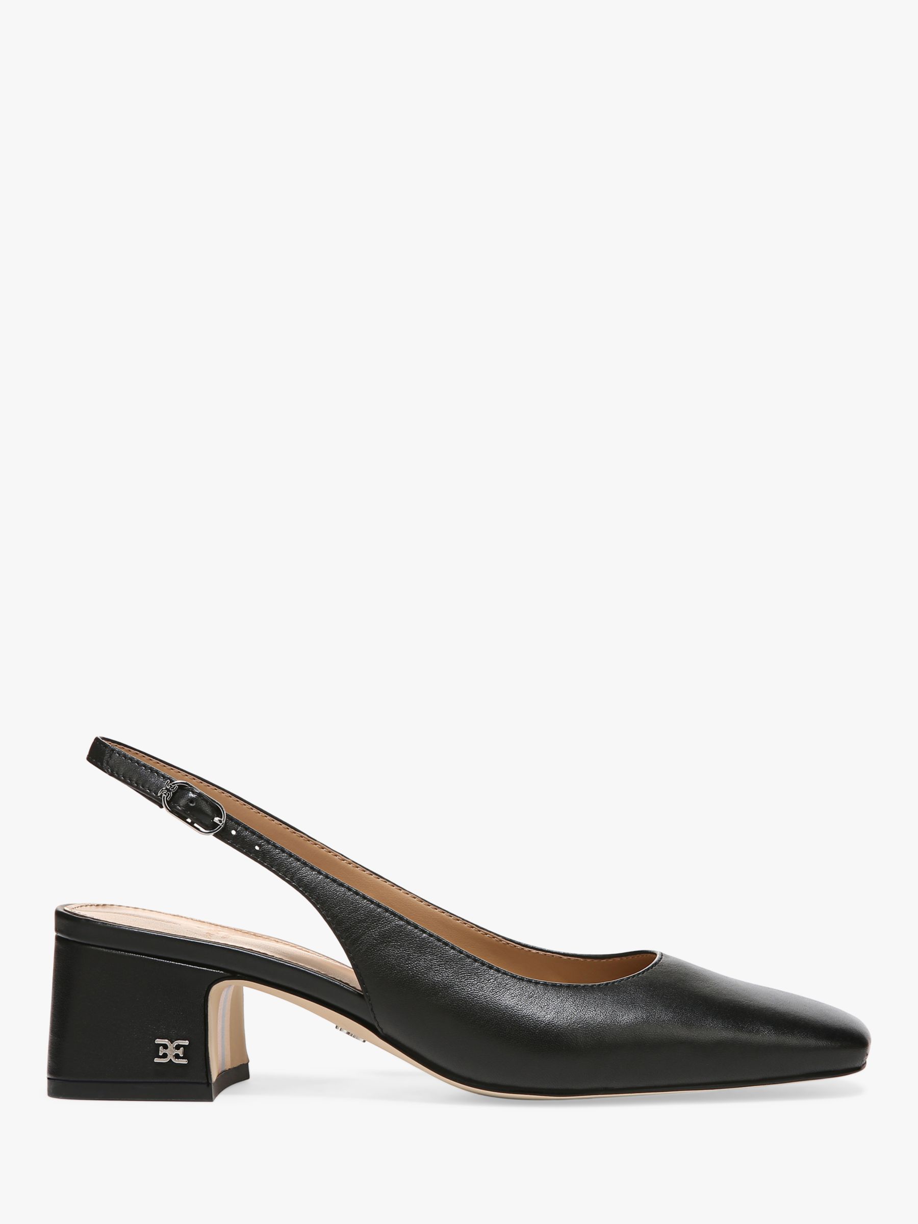 Sam Edelman Terra Leather Slingback Court Shoes, Black at John Lewis &  Partners