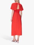 Whistles Annabelle Cape Sleeve Midi Satin Dress