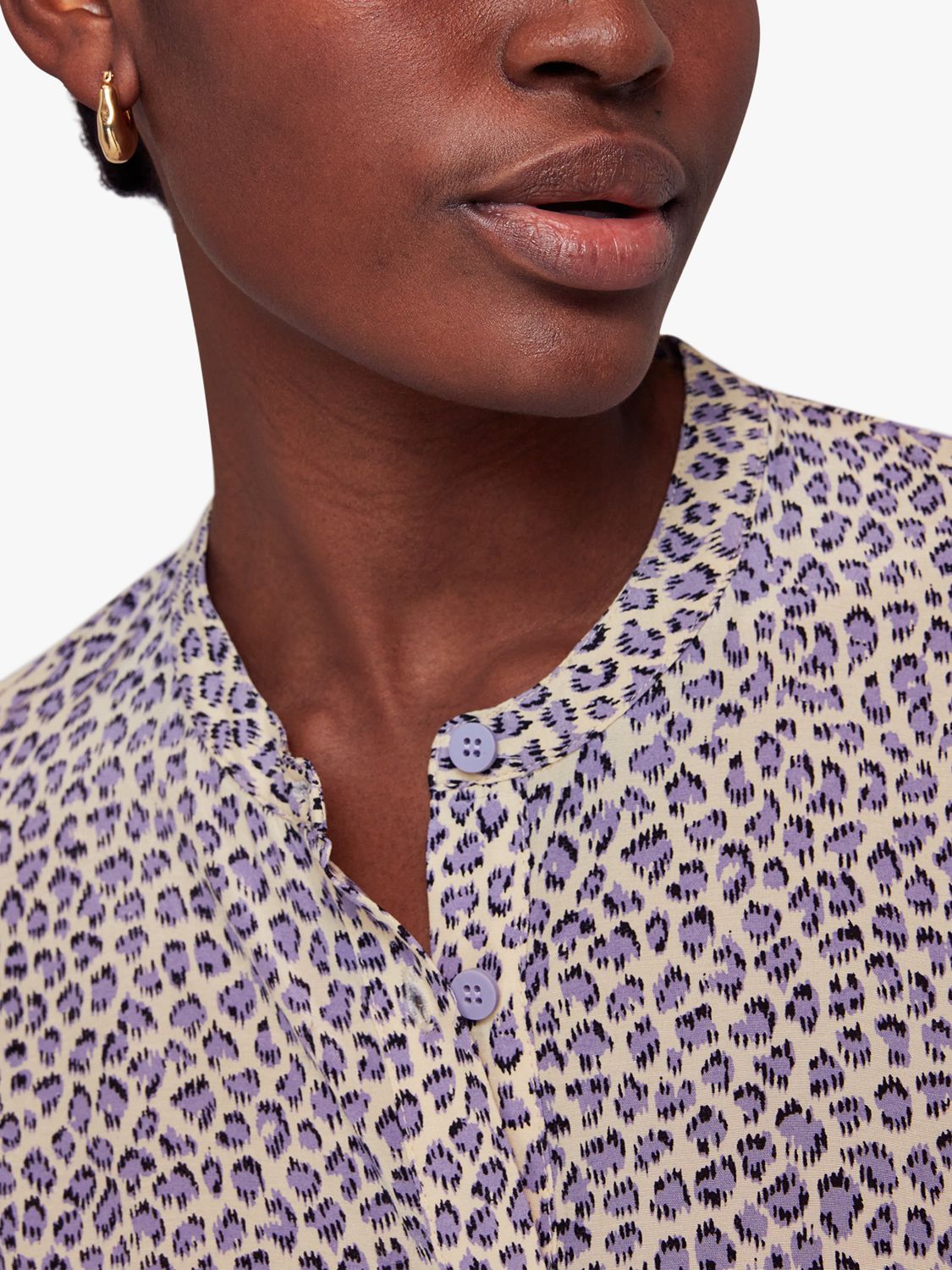 Buy Whistles Dashed Leopard Print Midi Dress, Lilac/Multi Online at johnlewis.com