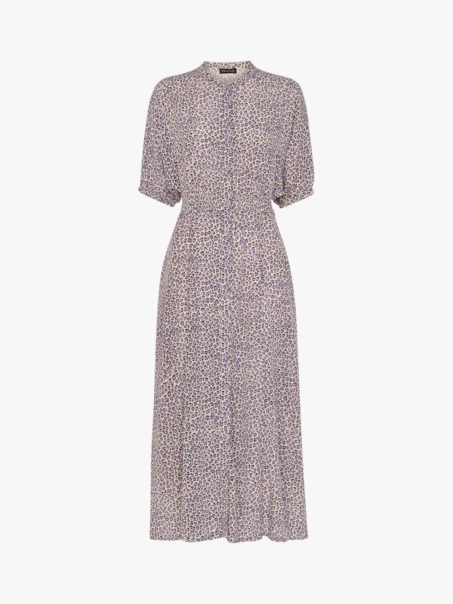 Buy Whistles Dashed Leopard Print Midi Dress, Lilac/Multi Online at johnlewis.com