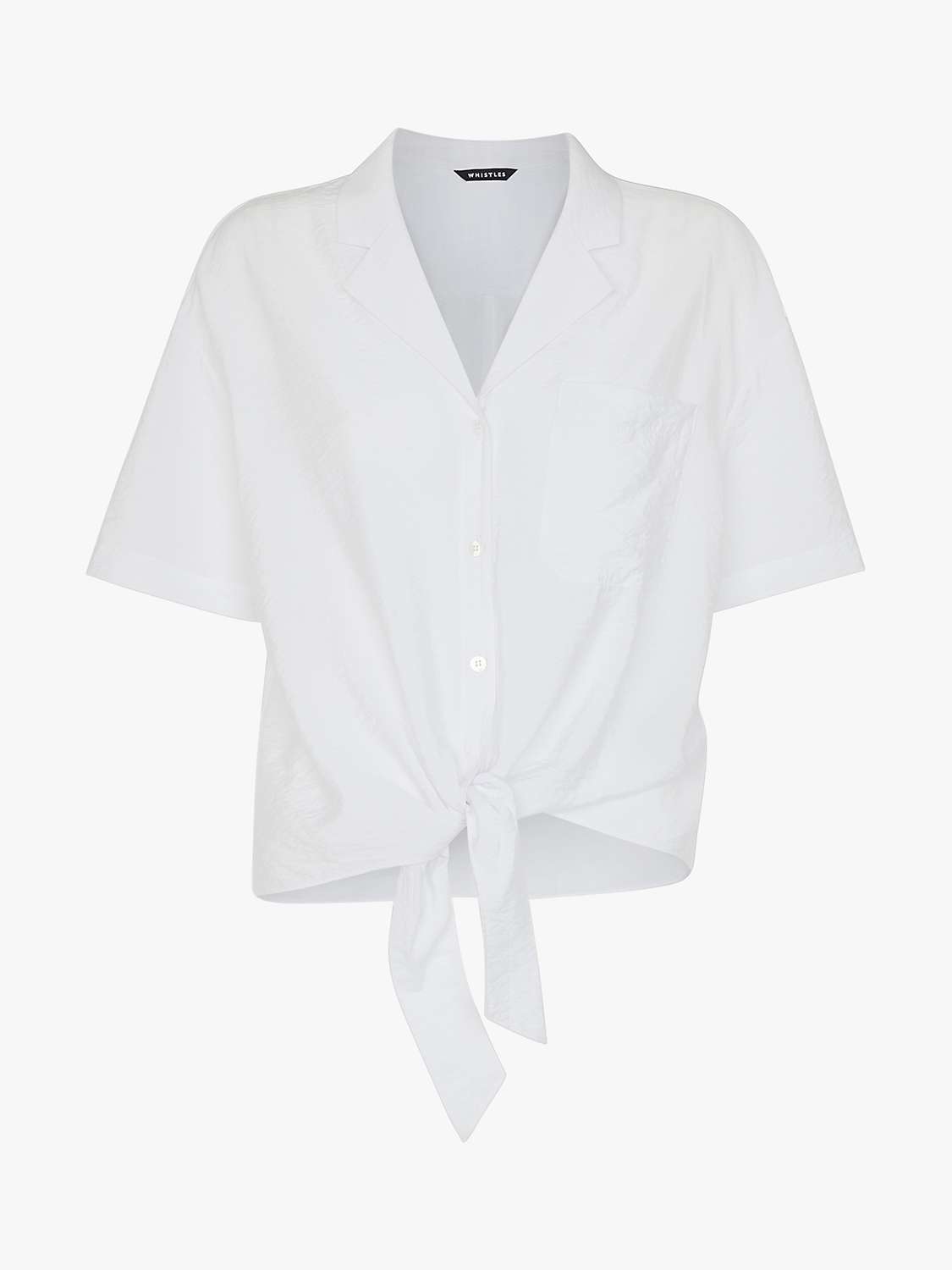 Buy Whistles Nicola Tie Front Top, White Online at johnlewis.com
