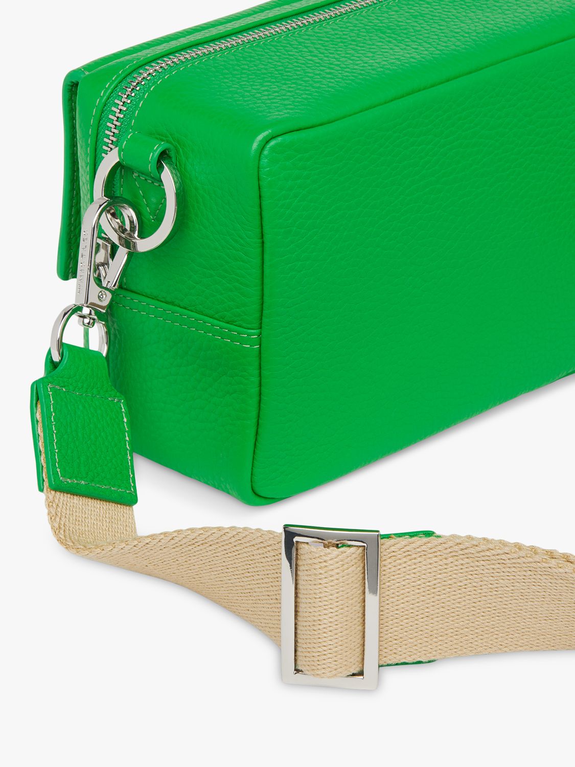 Whistles Bibi Leather Cross Body Bag, Green/Multi, One Size