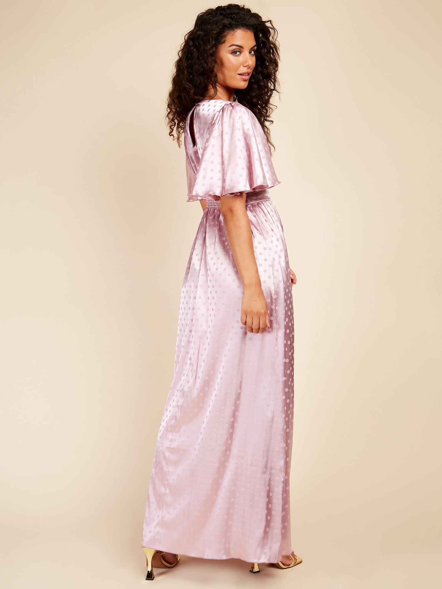 Buy Little Mistress Button Detail Maxi Dress, Blush Pink Online at johnlewis.com