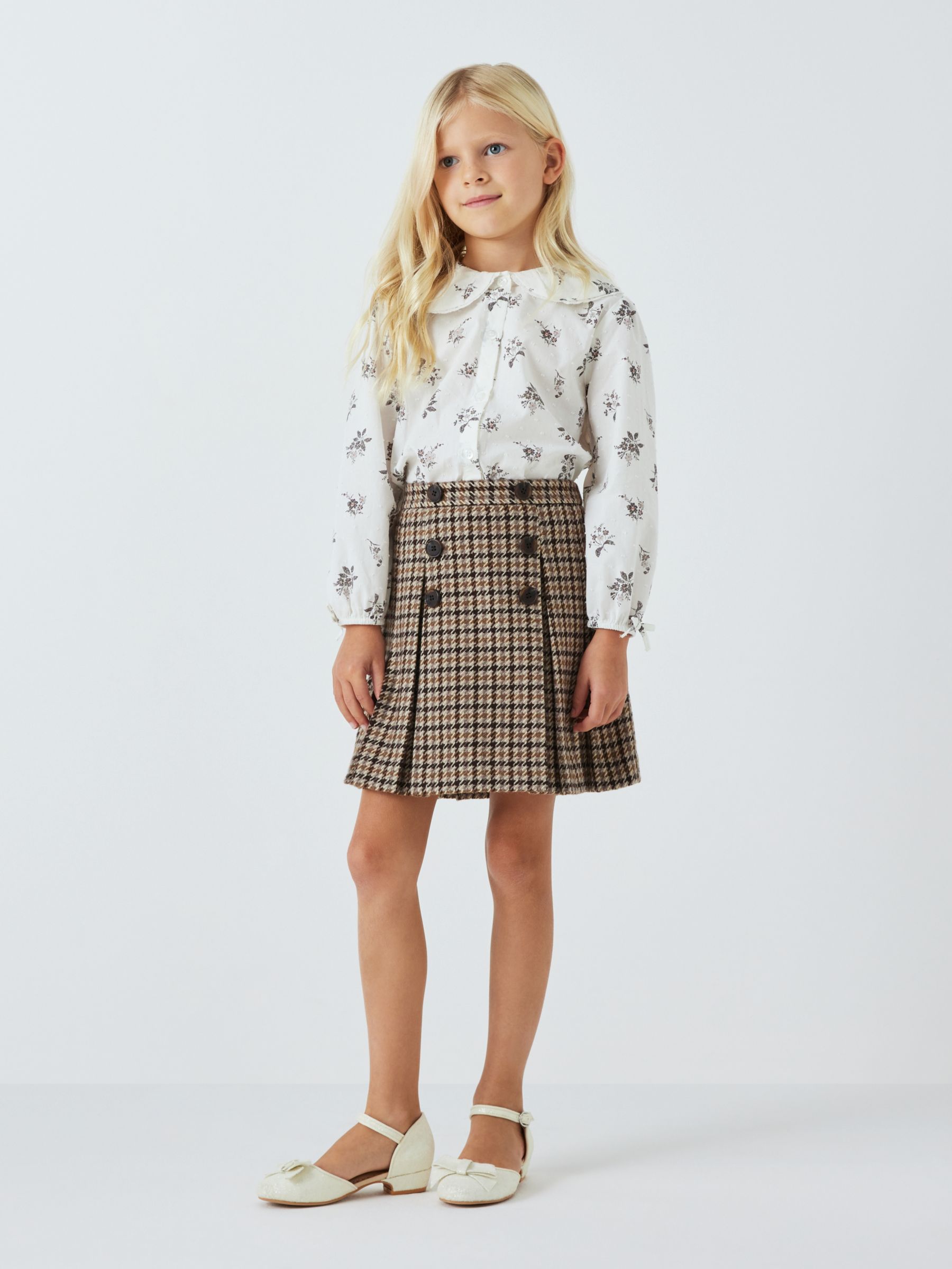 Buy John Lewis Heirloom Collection Dogtooth Check Mini Skirt, Multi Online at johnlewis.com