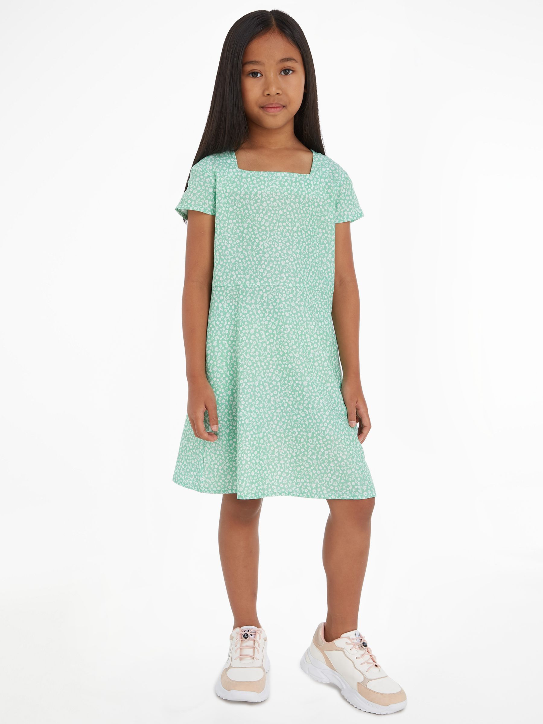 Calvin Klein Jeans Kids' Floral Mini Dress, Multi at John Lewis & Partners