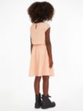 Calvin Klein Flare Fit Short Sleeve Dress, Fresh Cantaloupe